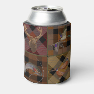 Hunters Plaid With Wildlife Game Can Cooler