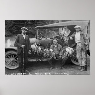 Hunters Posing with Game at RJ Finneys Club Poster