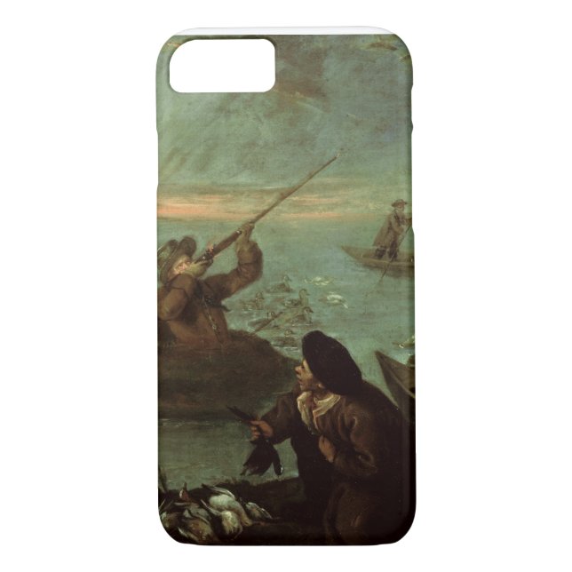 Hunters Shooting at Ducks (oil on canvas) Case-Mate iPhone Case (Back)