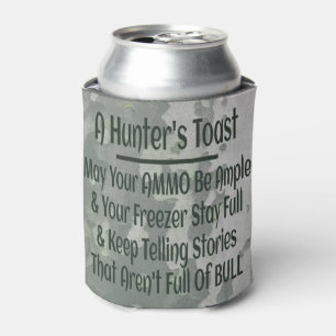 Hunter's Toast Funny Green Camouflage Can Cooler
