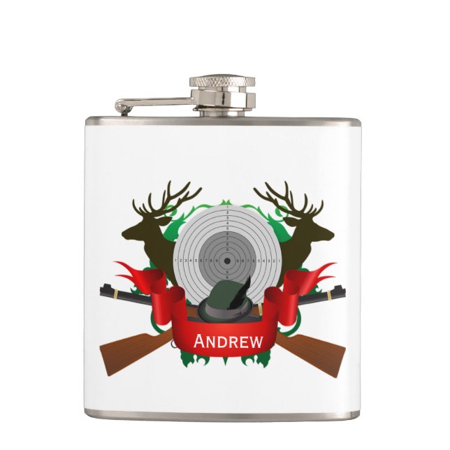 Hunters Vinyl Wrapped Flask (Front)