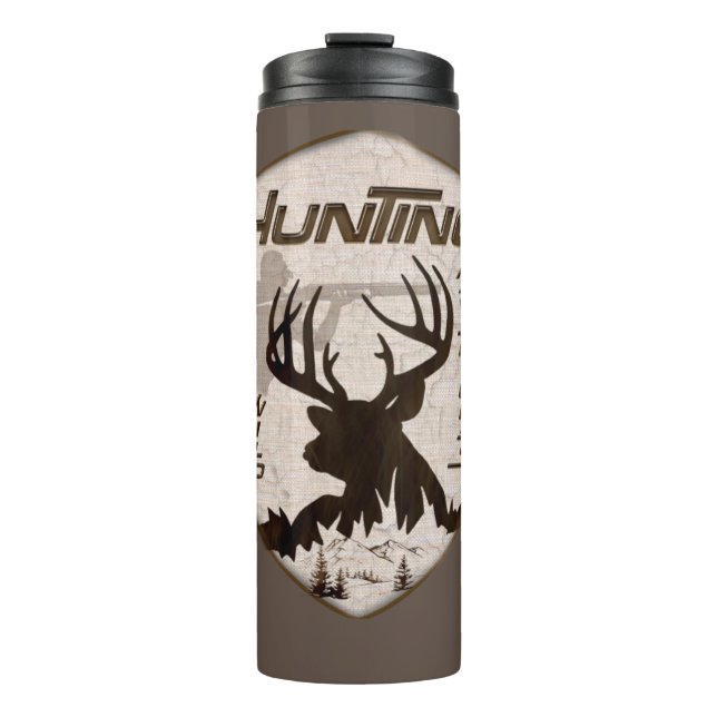 Hunting adventures square sticker keychain outdoor thermal tumbler (Front)