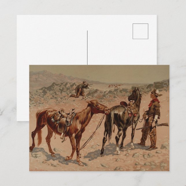 Hunting Antelope by Frederic Remington Postcard (Front/Back)