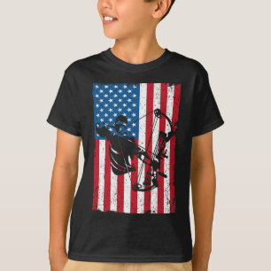 Hunting Archer American Flag Bowhunting Bowhunter  T-Shirt