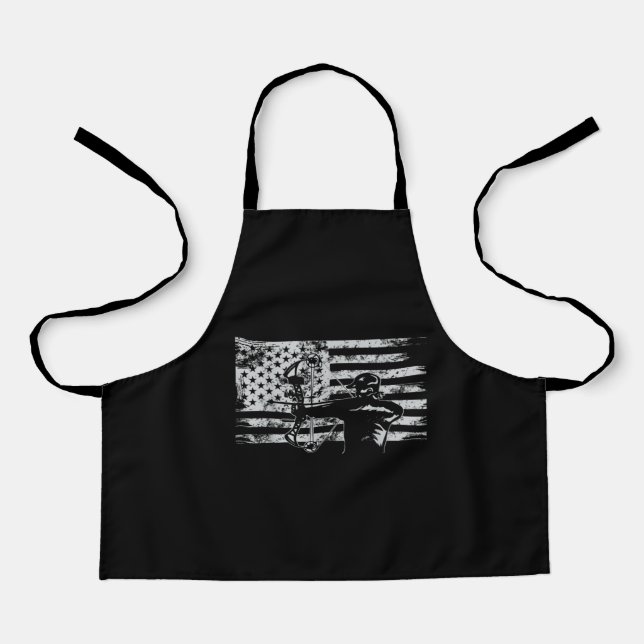 Hunting Archer American Flag  Bowhunting Hunt Apron (Front)