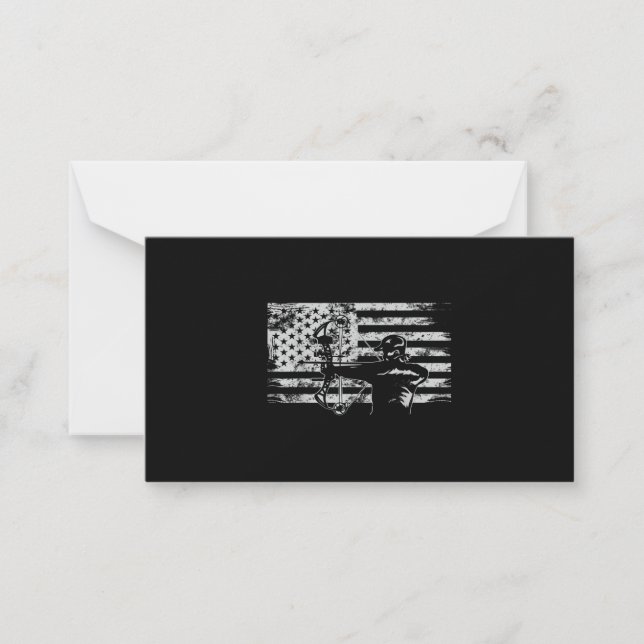 Hunting Archer American Flag  Bowhunting Hunt Card (Front)