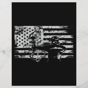 Hunting Archer American Flag  Bowhunting Hunt Custom Letterhead