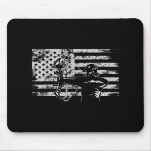 Hunting Archer American Flag  Bowhunting Hunt Mouse Pad