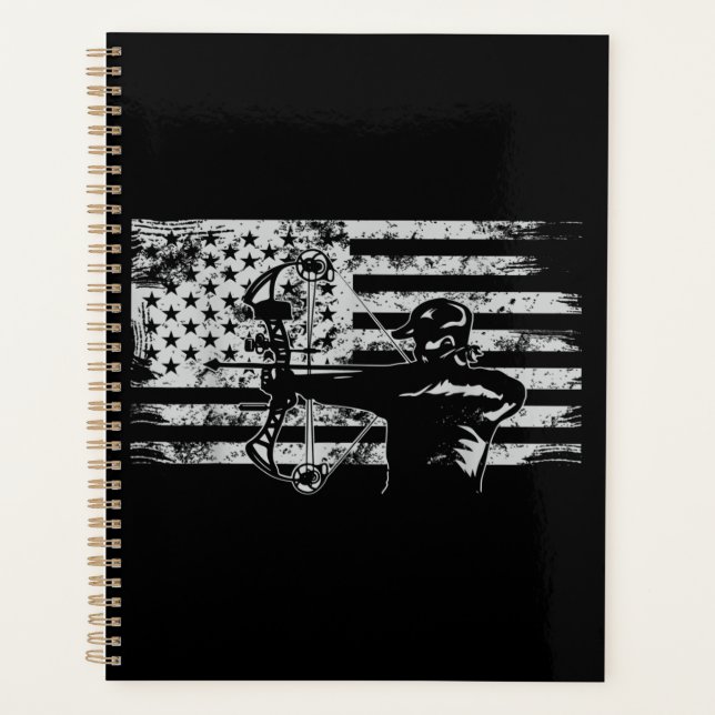 Hunting Archer American Flag  Bowhunting Hunt Planner (Front)