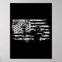 Hunting Archer American Flag Bowhunting Hunt