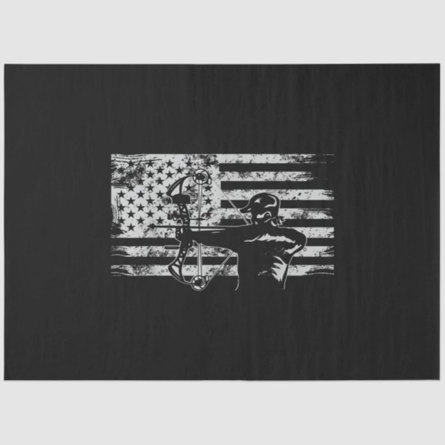 Hunting Archer American Flag  Bowhunting Hunt Tissue Paper (Front)
