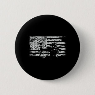 Hunting Archer American Flag Bowhunting Hunter Me 6 Cm Round Badge
