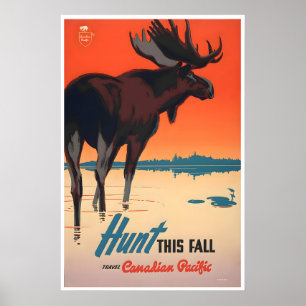 Hunting Art Print Canada Travel Poster Canadian