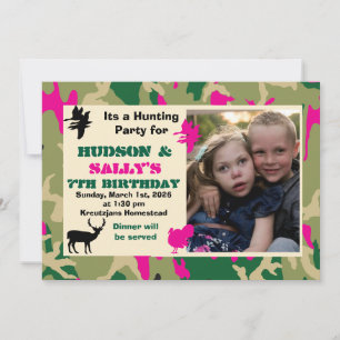 Hunting Birthday invitation, for boy an girl Invit Invitation