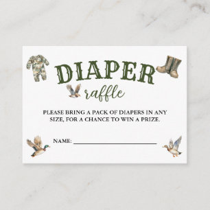 Hunting Boy Baby Shower Diaper Raffle Enclosure Card