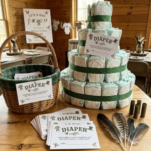 Hunting Boy Baby Shower Diaper Raffle Enclosure Card