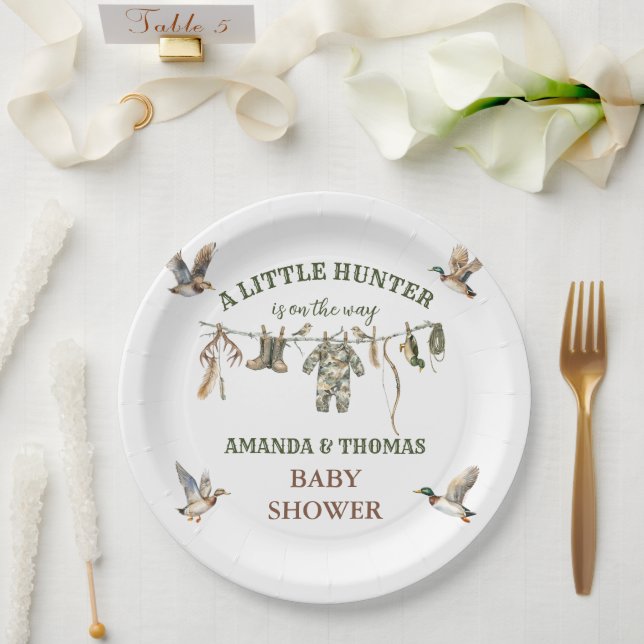 Hunting Boy Baby Shower  Paper Plate (Wedding)