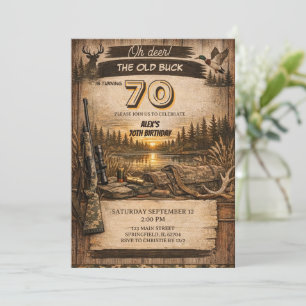 Hunting Camo Adult Birthday Invitation