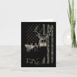 Hunting Camo American Flag Deer  Card