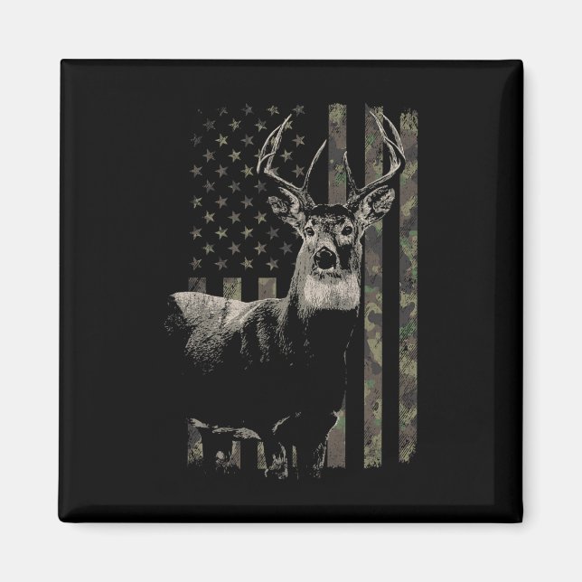 Hunting Camo American Flag Deer  Magnet (Front)