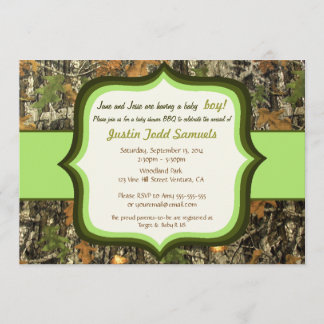 Hunting Camo Baby Boy Shower Invitation