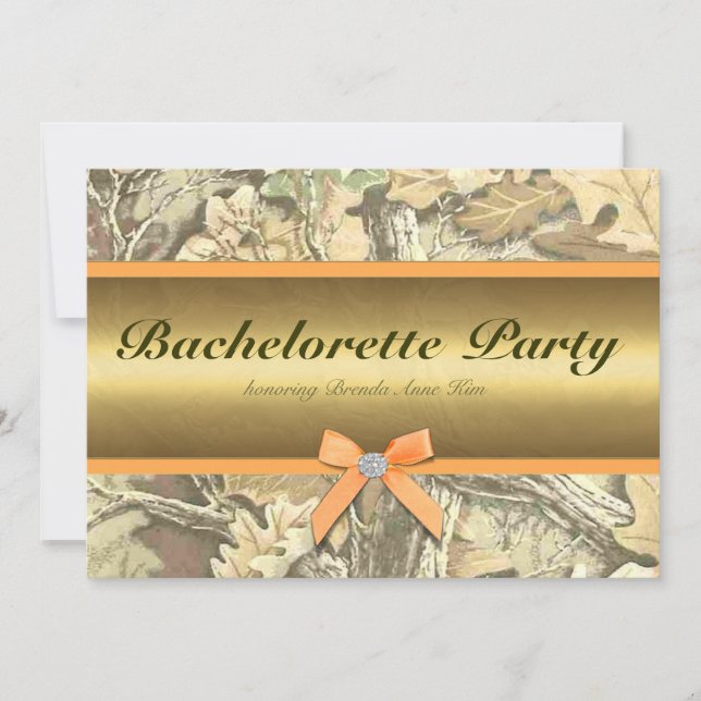 Hunting Camo Bachelorette Party Invitation (Front)