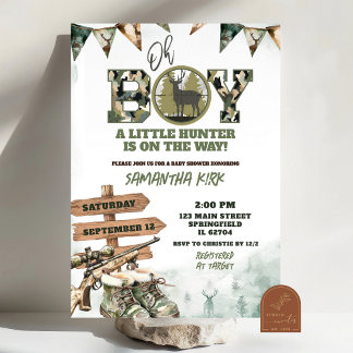 Hunting Camo Boy Baby Shower Invitation