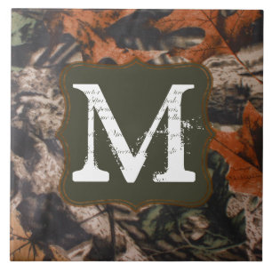 Hunting Camo Hunters Camoufl Monogram Display Tile
