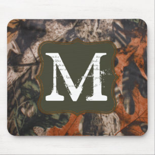 Hunting Camo Hunters Monogram Initial Mouse Pad