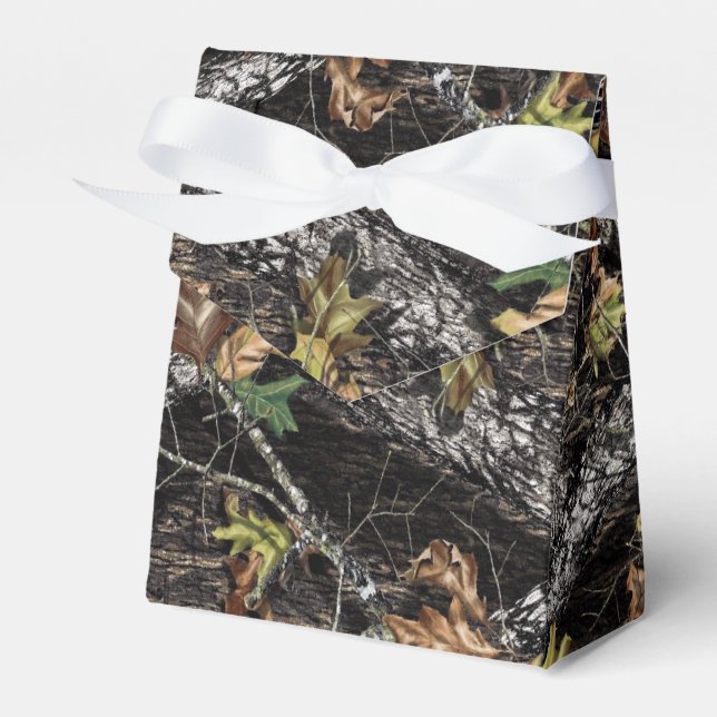 Hunting Camo Wedding Favours Tent Boxes (Front Side)