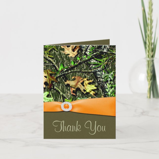 Hunting Camo Wedding Thank You Cards (Front)