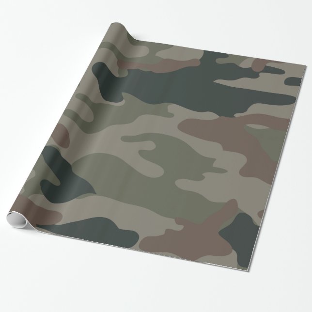 Hunting Camo Wrapping Paper (Unrolled)