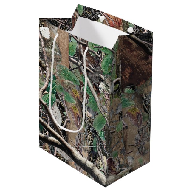 Hunting Camouflage Pattern 4 Medium Gift Bag (Front Angled)