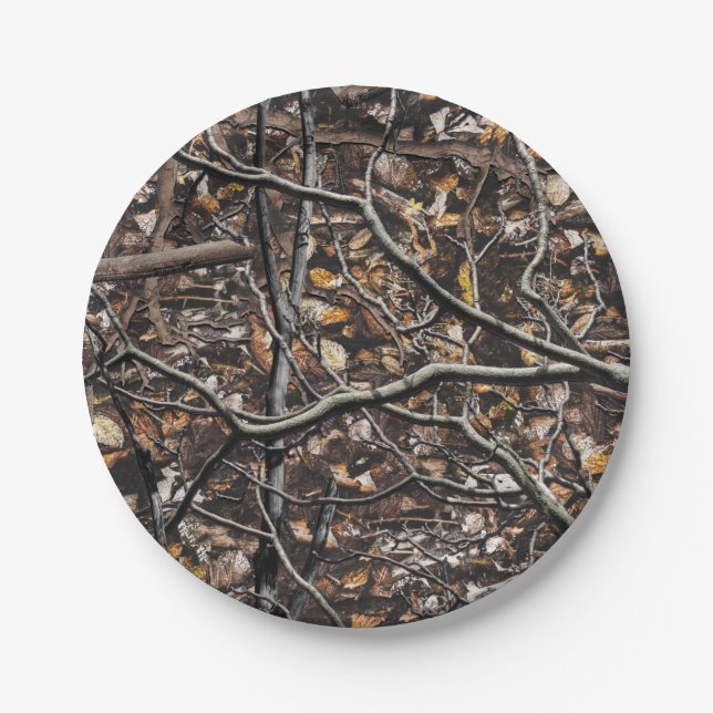 Hunting Camouflage Pattern 6 Paper Plate (Front)