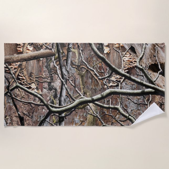 Hunting Camouflage Pattern 8 Beach Towel (Front)