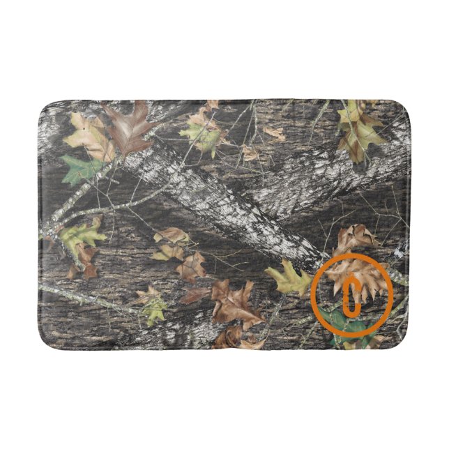Hunting Camouflage Personalized Bath Mat (Front)