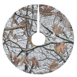 Hunting Camouflage Snow Pattern 2 Brushed Polyester Tree Skirt