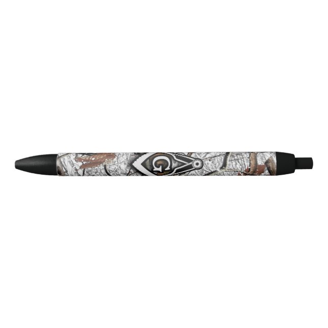 Hunting Camouflage Square Compass 3 Black Ink Pen (Front)