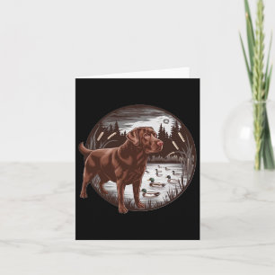 Hunting Chocolate Labrador  Card