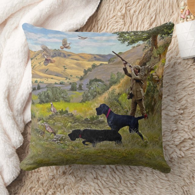 Hunting Chukar partridge  Cushion (Blanket)
