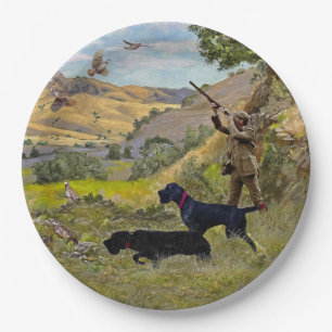 Hunting Chukar partridge Paper Plate