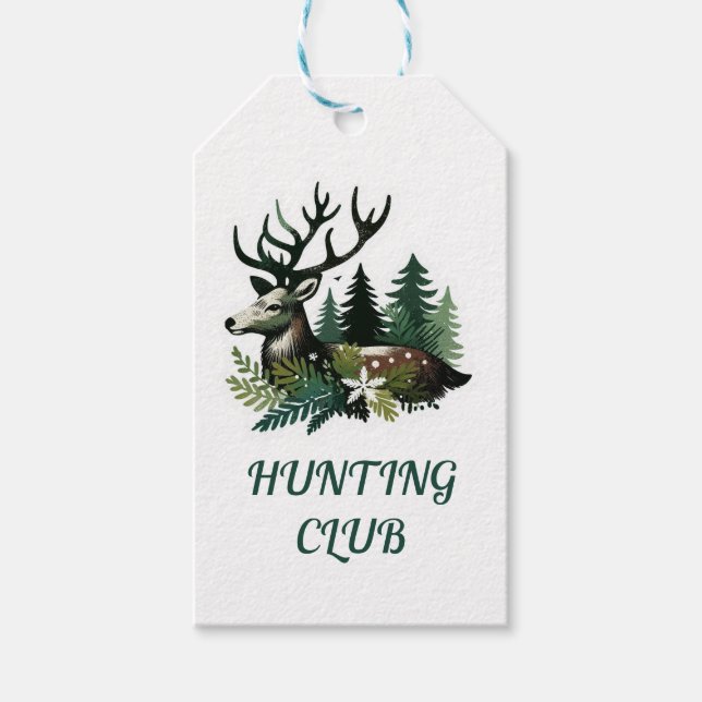 HUNTING CLUB Christmas  Gift Tags (Front)