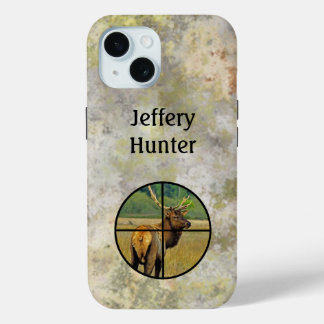 Hunting Crosshairs on Elk personalize iPhone 15 Case