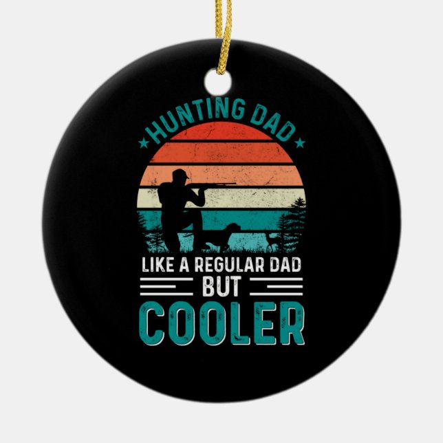 Hunting Dad Ceramic Tree Decoration (Front)