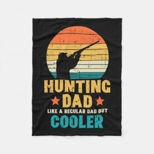 Hunting Dad Cooler Retro Fathers Day Hunter Daddy Fleece Blanket