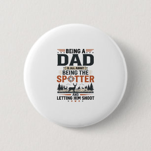 Hunting Dad Spotter Vintage Engraving Shirt Design 6 Cm Round Badge