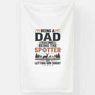 Hunting Dad Spotter Vintage Engraving Shirt Design Banner