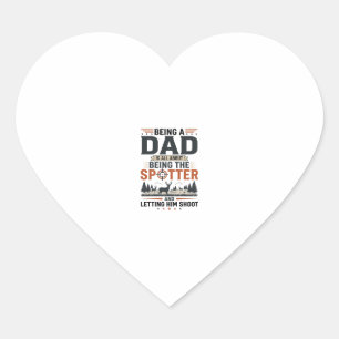 Hunting Dad Spotter Vintage Engraving Shirt Design Heart Sticker