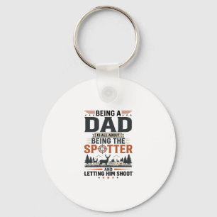 Hunting Dad Spotter Vintage Engraving Shirt Design Key Ring
