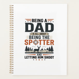 Hunting Dad Spotter Vintage Engraving Shirt Design Planner